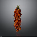 Fresh Red Chili Peppers Hanging Bunch With Vibrant Color And Texture
