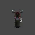Black and Red Motorcycle With Modern Sleek Body Design Sporty Seat And Alloy Wheels