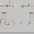Light Luxury Chandelier Combination 3d model