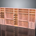 Wooden Display Shelf with Multiple Open Shelves and Drawer Storage Modern Design