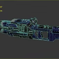 Futuristic Blue Sci Fi Weapon With Mechanical Structure And Detailed Design 3d model