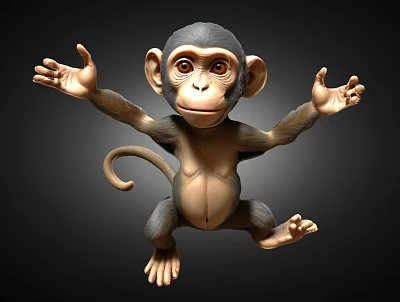 Monkey Gibbon Ape Golden Monkey Monkey Monkey King Funny Ornaments Cartoon Monkey Wild Monkey Little Monkey Cute Monkey Three Eyes Spirit Monkey Orangutan Baboon 3d model