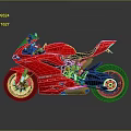 Red Ducati Sports Motorcycle With Sleek Aerodynamic Body Design Black Seat And Alloy Wheels