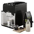 Siemens Coffee Machine With Coffee Beans Milk Bottle And Cups 3d model
