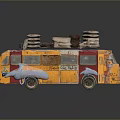 minibus minivan driverless bus school bus van box car 3d model