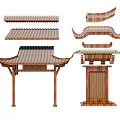 New Chinese Eaves Component 3d model