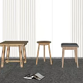 Nordic Stool Log Stool Combination 3d model