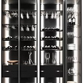 Stylish Modern Wine Cabinet With Glass Doors Wine Storage And Glassware Holders