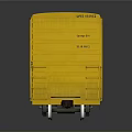Yellow Union Pacific Model Train Car With Open Door And Identification Numbers