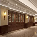 American Wine Cellar Solid Wood Red Wine Cellar Cold Storage Room Constant Temperature Room Constant Temperature Cabinet Display Cabinet Cold Storage Cabinet Red Wine Cellar 3d model