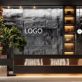 Modern Reception Desk Stone Reception Desk 3d model