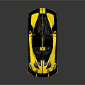 Yellow And Black Supercar With Streamlined Body Sporty Design Racing Wheels And Rear Wing