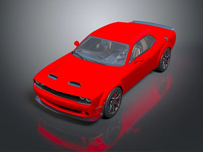 Red Muscle Sports Car With Sleek Exterior And Stylish Design Details 3d model