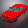 Red Muscle Sports Car With Sleek Exterior And Stylish Design Details