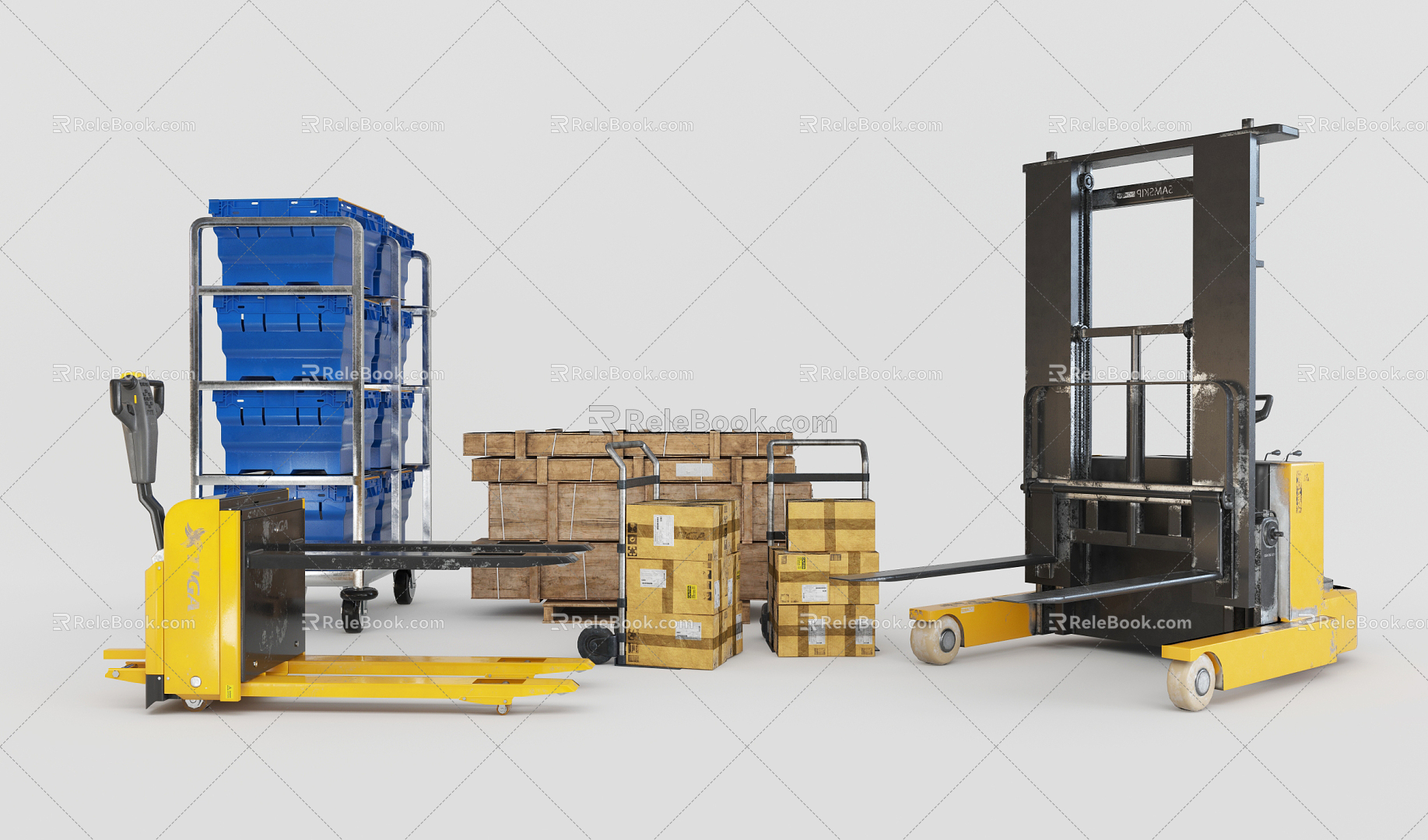 Modern Forklift Warehouse Shelf Carton Forklift Combination model