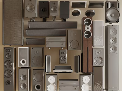 Diverse Headphones and Speakers Collection with Various Designs Sizes and Styles 3d model