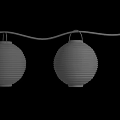 Decorative Orange Festive Lanterns Strung Together with Black Design on Middle One 3d model