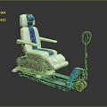 Blue And White Medical Transport Chair With Wheels And Handle For Patient Transfer