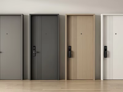Stylish Modern Security Door Designs In Various Colors For Home Safety 3d model