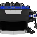 Futuristic Sci Fi Machine Featuring Blue Lights And Circular Base Design