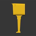 Outdoor Yellow Mailbox With Pedestal Stand And Blue Information Panels