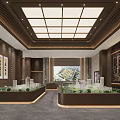 Modern Real Estate Sales Office Showroom With Property Models And Interior Design