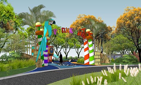 Modern Gate Kids Tropical Theme Gate 3d model