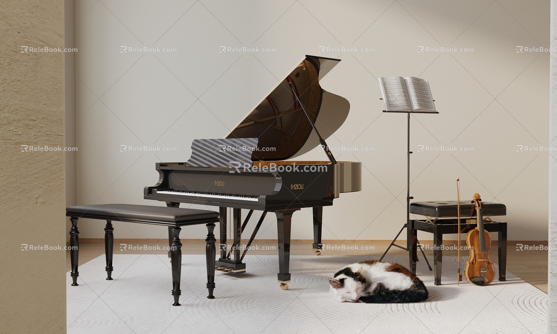 Modern Piano 3d model