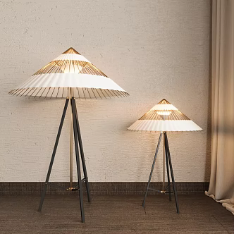 Modern Middle Ancient Floor Lamp Decorative Lamp Umbrella Lamp 3d model