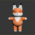 Cute Orange Fox Cartoon Character Plush Doll With White Belly Black Ears And Open Arms