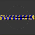 Decorative Weapon With Gold Blue Stripes Elongated Scepter Shiny Reflective Finish