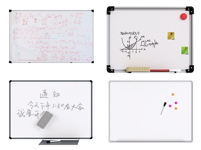 Modern Whiteboard Office Handwriting Whiteboard 3d model