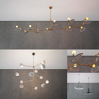 Modern chandelier metal chandelier combination 3d model