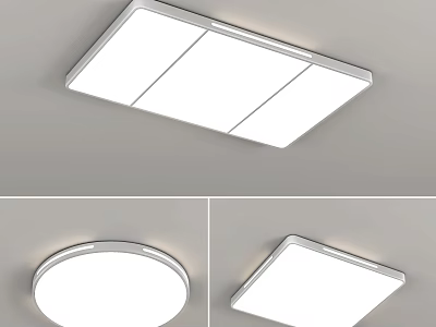 Modern Sleek Square And Round Flush Mount Ceiling Lights For Home Illumination 3d model