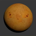 Ripe Orange Fruit With Smooth Surface And Red Spots On Gray Background
