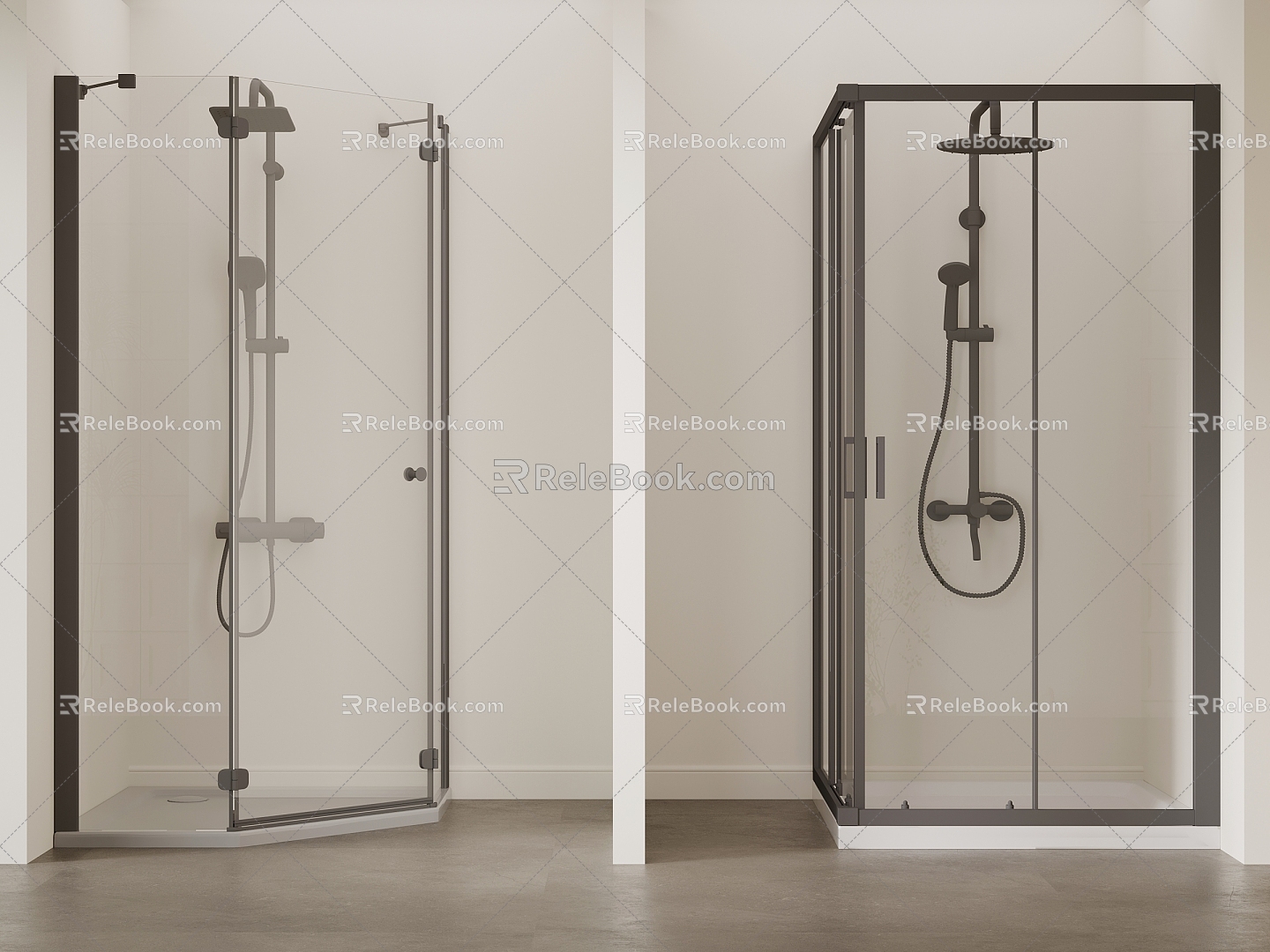 Modern shower room shower shower partition 3d model