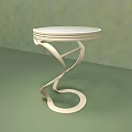 Modern Coffee Table With Spiral Design Base And White Round Top Surface 3d model