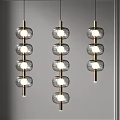 Modern Pendant Lights With Multi Layer Glass Shades And Metal Frames