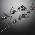 Collection Of Modern Vacuum Cleaners With Stylish Design And Functional Parts