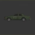 Green Vintage Sedan With Weathered Exterior And Classic Design Features