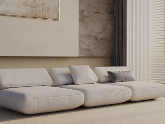 Modern three-seat sofa 3d model