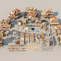 Handmade Architectural Models Featuring Various Miniature House Structures And Details
