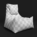 Beige Fabric Bean Bag Chair With Comfortable Cushion And Cozy Design