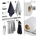Essential Bathroom Laundry Supplies With Stainless Steel Towel Racks Toilet Paper Holders And Soft Towels