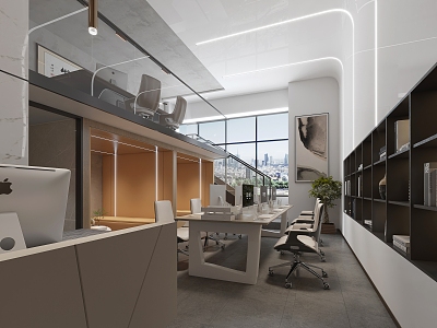 modern public office area office 3d model