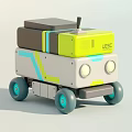 Detailed Automotive Parts With Colorful Mechanical Components Structural Design And Wheels