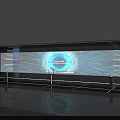 Modern Digital Background Wall With Dynamic Blue Light Lines And Sleek Design 3d model