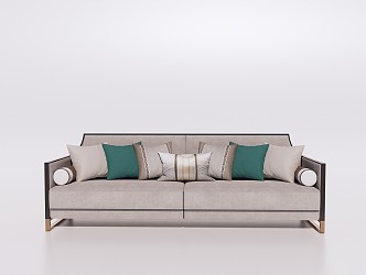 New Chinese-style double sofa 3d model