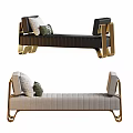 Modern bench bed end stool 3d model