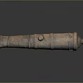 Rusted Ancient Cannon as Historical Weapon with Weathered Metal Surface and Vintage Design